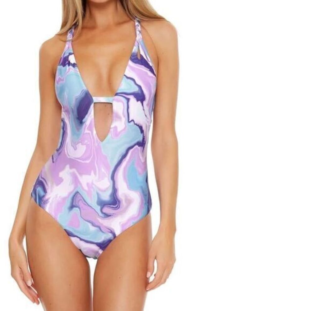 BECCA Blue Agate‎ Skyler Braided One Piece Swimsuit Women's Size Small